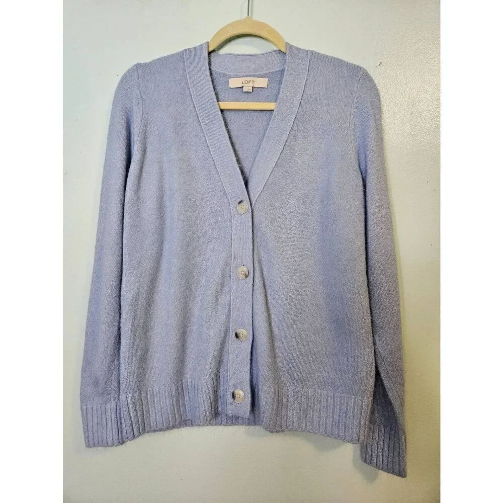 Loft light blue v neck cardigan sweater.  Size S.